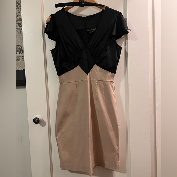 Stop Staring Black and Beige Mini Dress - Picture 1 of 4